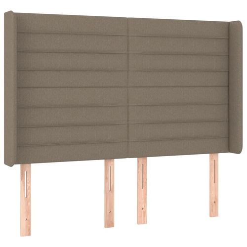 vidaXL Kopfteil mit Ohren Taupe 147x16x118/128 cm Stoff