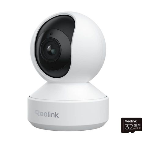 Reolink E1 Zoom, 4K 8MP PTZ WLAN Überwachungskamera Innen, Auto-Tracking, 3X Zoom, Dualband WiFi 6, Personen/Tier/Schreierkennung, 32GB Micro SD-Karte