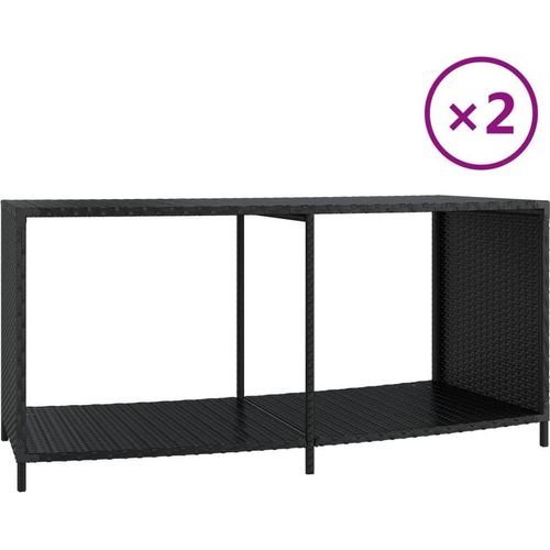 vidaXL Outdoor-Regale 2 Stk. Schwarz Poly Rattan