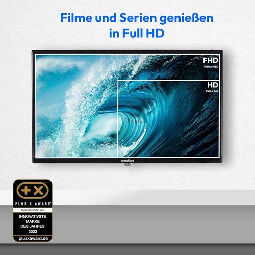 MEDION LIFE® E12421 (MD 20113) LCD-TV 59,9 cm (24'') Full HD Display, HD Triple Tuner, integrierter Mediaplayer, Car-Adapter, CI+, 61 cm (24