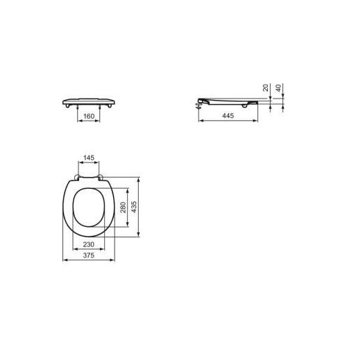 IDEAL STANDARD S4066RN WC-Sitzring Contour 21+