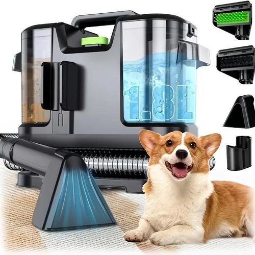 Waschsauger, Teppichreiniger mit Tierhaarbürste für Teppiche, Sofa, Polster, Treppen, Autositze, Nass-/Trockensauger mit leistungsstarkem 450W Motor