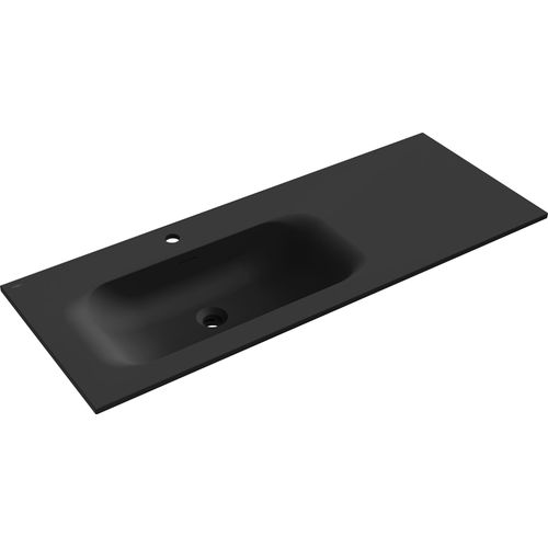 Mexen Vela eingelassene Waschschüssel links 121 x 46,5 cm, schwarz matt - 25231271L