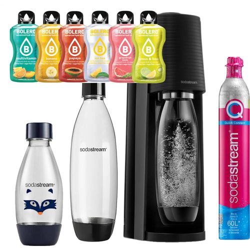 SODASTREAM TERRA Sprudelgerät + Fuse-Flasche + kleine Flasche 0,5 l + 6x Bolera