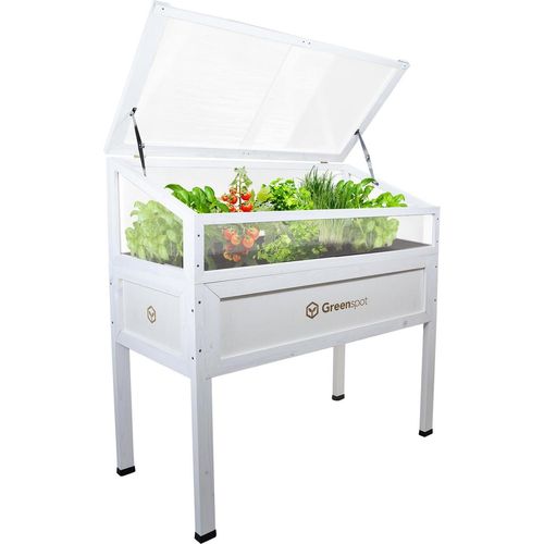 Greenspot Vintage Hochbeet mit Haube 110x55x120cm Weiß