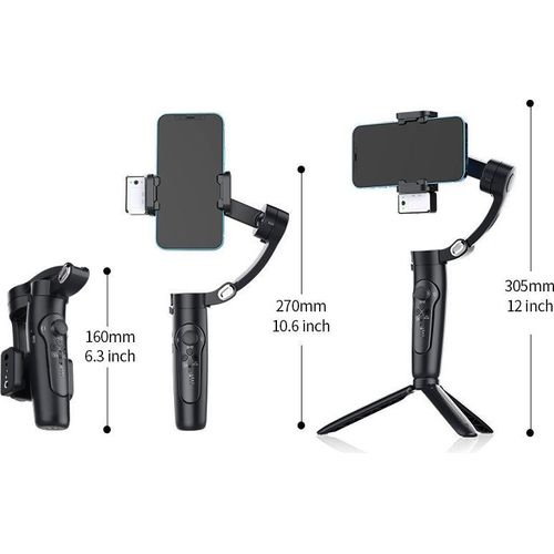 INF 3-Achsen Gimbal Stabilisator: Handgeführter Smartphone Stabilisator mit KI