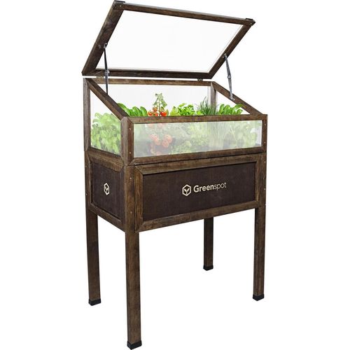 Greenspot Vintage Hochbeet mit Haube 80x45x120cm Palisanderbraun Dunkel