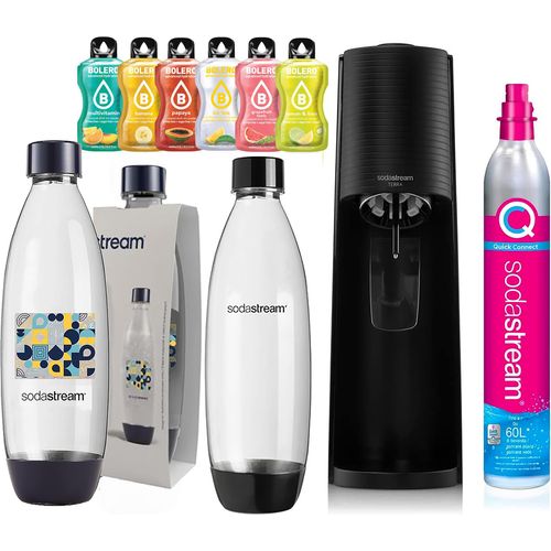 SODASTREAM TERRA Sprudelgerät + 2 Fuse-Flaschen + 6 Bolero-Kartuschen