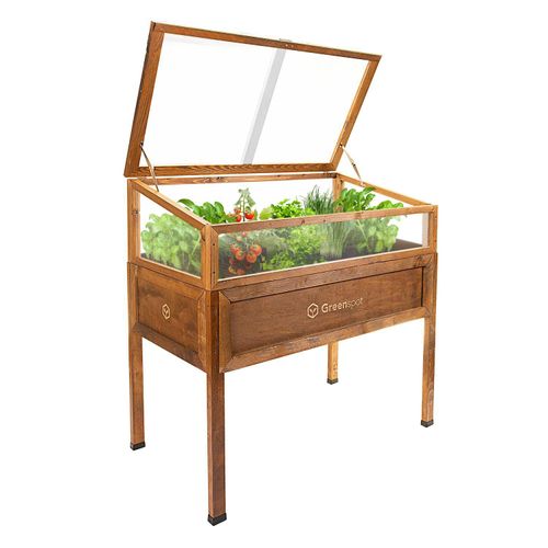 Greenspot Vintage Hochbeet mit Haube 110x55x120cm Palisanderbraun