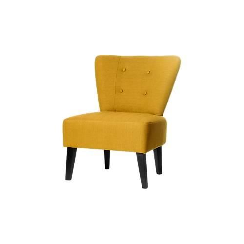 meet by Paperflow Lounge Sessel BRIGHTON, Stoffbezug, Vintage-Look, Massivholzbeine, safran