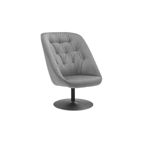 meet by Paperflow Drehsessel SCOOP, Polyurethaneschaum, bis 120 kg, Stahl & Polyester, schwarz & grau