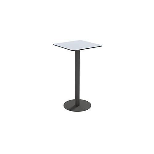 meet by Paperflow Outdoor-Tisch Cross, quadratisch, Tellerfuß, B 600 x T 600 x H 1100 mm, grau/mattschwarz
