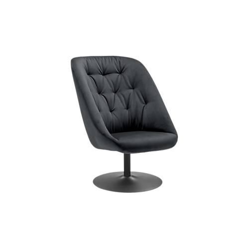 meet by Paperflow Drehsessel SCOOP, Polyurethaneschaum, bis 120 kg, Stahl & Polyester, schwarz & anthrazit