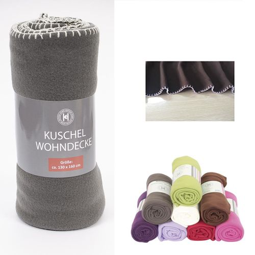 Decke FLEECE KREUZSTICH
