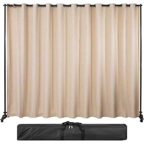 Trennwand für Vorhänge 300,5 x 257,5 cm - Raumteiler-Set Mit Aluminiumlegierungsrahmen - Verdunkelungsvorhang - Tragbare Oxford-Tasche Inklusive - Erweiterbarer Privacy Screen - 4 Rollen.