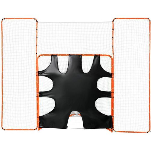 3-IN-1-Lacrosse-Tor mit Rücklaufsperre & Zielscheibe - 12' x 9' Lacrosse-Netz - Hinterhof-Lacrosse-Rebounder-Ausrüstung mit Stahlrahmen - Schnell & einfach aufzubauendes Trainingsnetz - Perfekt