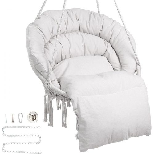 Hängesessel Hängestuhl Hängeschaukel Hängesitz - 800x625x1200mm - 150kg Tragfähigkeit - Beige - Komfortabler Innen- und Außensitz