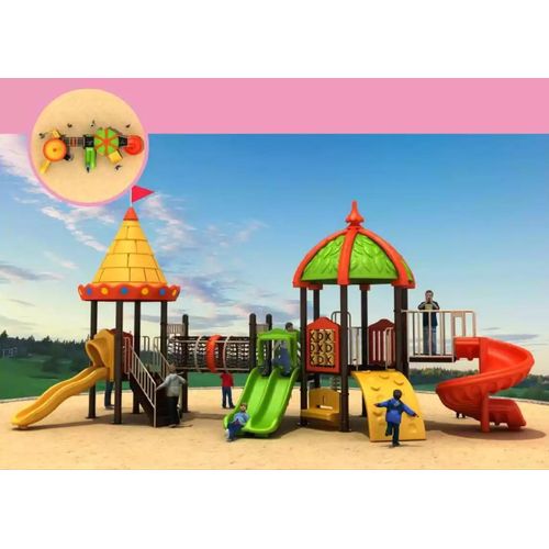 Spielplatz Spielhaus Toys Outdoor Bunter Kinderanimation mit Rutschen