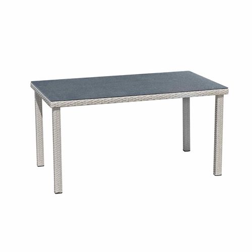 Gartentisch Malmö greemotion Polyrattan grau Spraystone 140x80cm