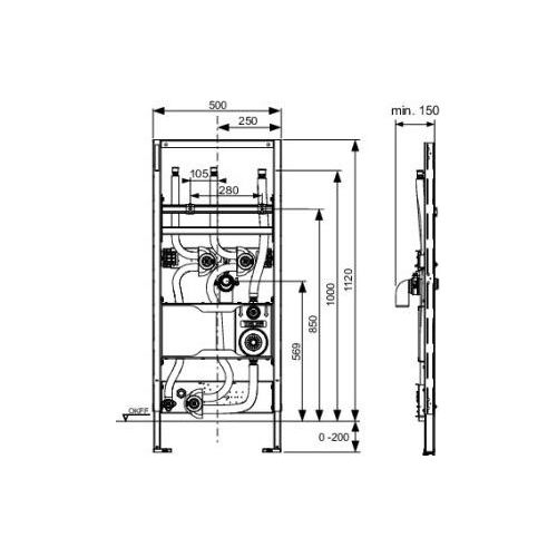 TECE 9310022 TECEprofil Waschtischmodul z. Anschluss