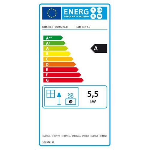 Kaminofen Oranier Rota Tre 2.0 raumluftunabhängig Kalkstein 5,5kW