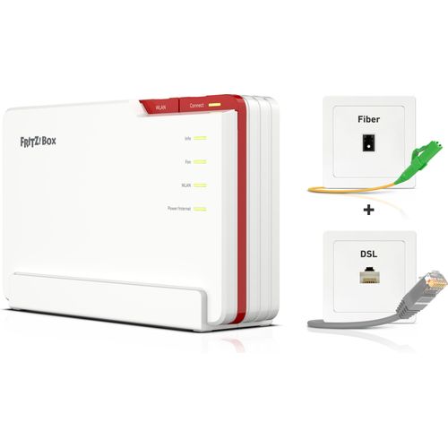 FRITZ!Box 5690 Pro Wifi 7-Router Gigabit Ethernet Tri-Band (2,4 GHz / 5 GHz / 6 GHz) für Glasfaser & DSL-Anschlüsse, WLAN Mesh, DECT-Basis
