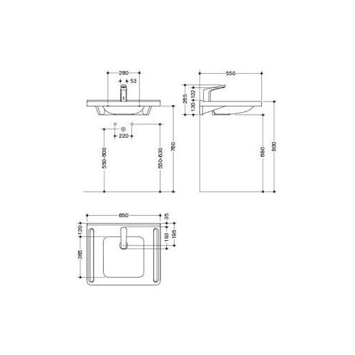 HEWI 950.19.050 Produktset WT u. Armatur,