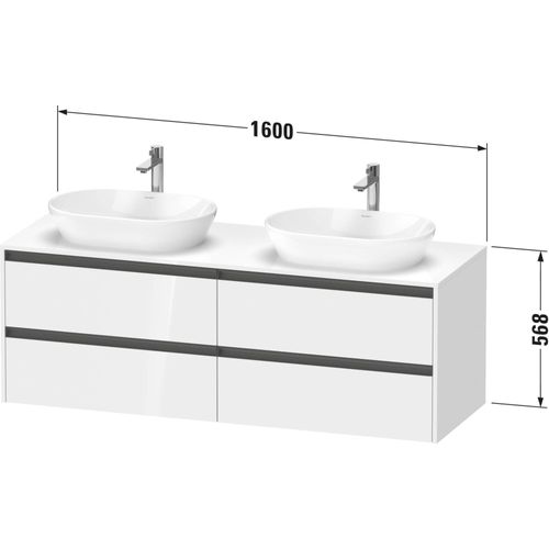 Duravit Ketho.2 Wastafelonderkast 160x55x56,8 cm Mat Noten