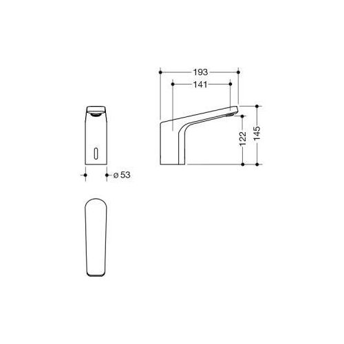 HEWI AQ1.12S211XA SENSORIC Waschtischarmatur elektr.,