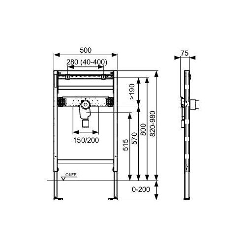 TECE 9310019 TECEprofil Waschtischmodul mit