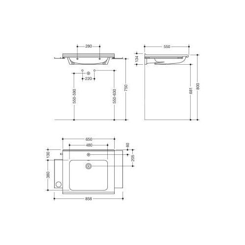 HEWI 950.19.084 DX Set WT mit 2Ablagen und Haken