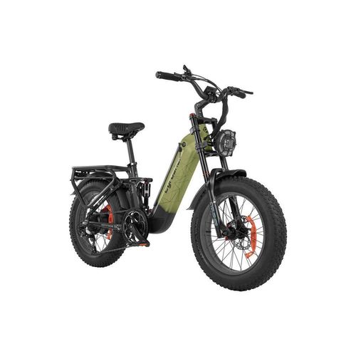E-Bike Cityrad 20*4 Zoll Elektrofahrrad, 250W 48V20Ah Vollfederung, Shimano 7-Speed