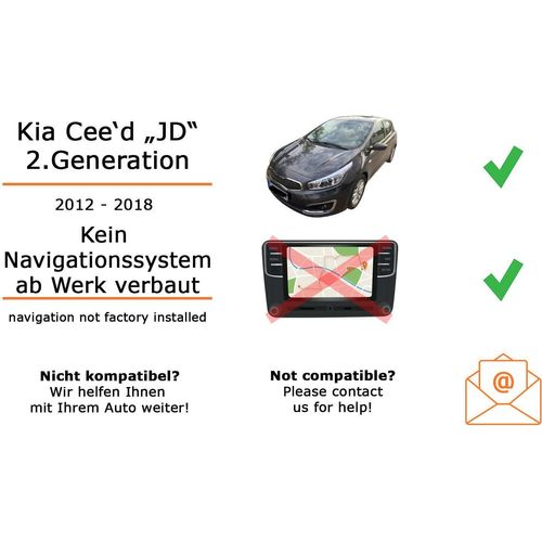 Autoradio Alpine ILX-W690D passend für KIA c'eed 2 JD + Facelift Matt schwarz | Apple CarPlay Android Auto Bluetooth zum Telefonieren