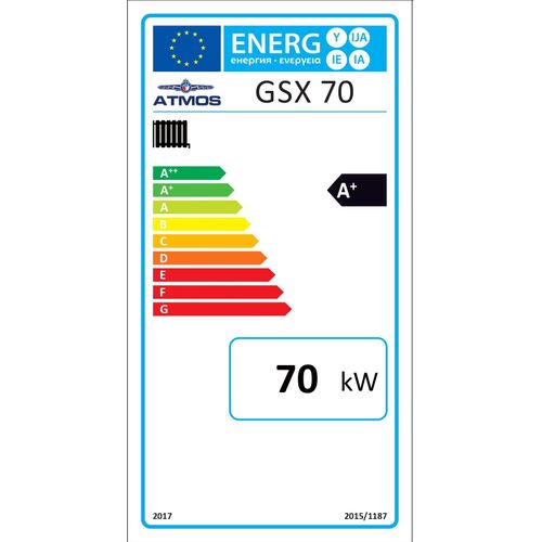 ATMOS Holzvergaserkessel GSX70 Biomassekessel 70 kW Serie GSX Volllastkessel