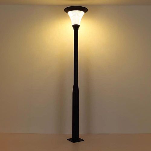 LED Solarleuchte, Wegelampe, Aluminium, schwarz, H 336 cm