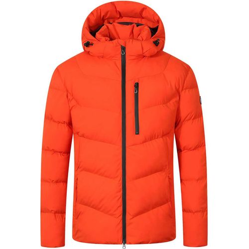Blue Wave Herren Steppjacke Jesper - Jacke gesteppt mit abhnehmbarer Kapuze in Orange Größe 5XL