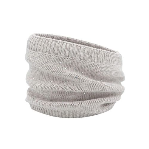 Loop MAXIMO, Baby, braun, Wollmischung, unifarben, casual, Modetücher, Stricktube mit Glitzersteinen für Mädchen