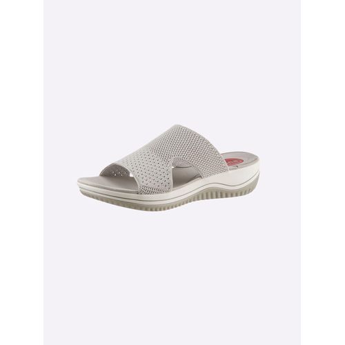 Pantolette JANA, Damen, Gr. 38, grau (hellgrau), Textil, Sportlich, Schuhe