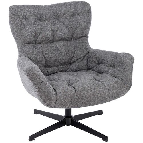 Carryhome Sessel , Grau , Metall, Textil , 83x88x80 cm , Sitzfläche 360° drehbar , Wohnzimmer, Sessel, Polstersessel