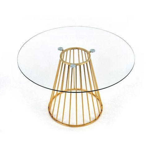 Halmar Rundes Glas Esstisch Liverpool - transparent / golden