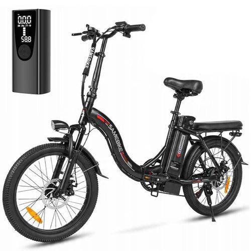 Elektrofahrrad 250W 25km/h 12Ah Samebike CY20 20“ City E-BIKE Schwarz+ Korb + Ständer+Aufblaspumpe