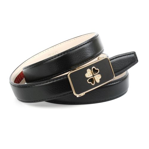 Ledergürtel ANTHONI CROWN, Damen, Gr. 100, schwarz, Leder, unifarben, Gürtel, Automatik Ledergürtel in schwarz