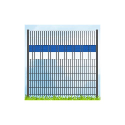 zaun zu® Sichtschutzstreifen PP Sichtschutz Fanartikel Vereinsfarben Blau/Weiß Volle Streifenbreite GELOCHT