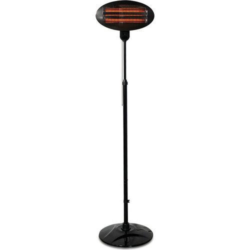 Navaris Baby Heizstrahler Wärmelampe mit Standfuß - 3 Stufen Wickeltisch Wärme Lampe mit Stand - Abschaltautomatik höhenverstellbar in Schwarz