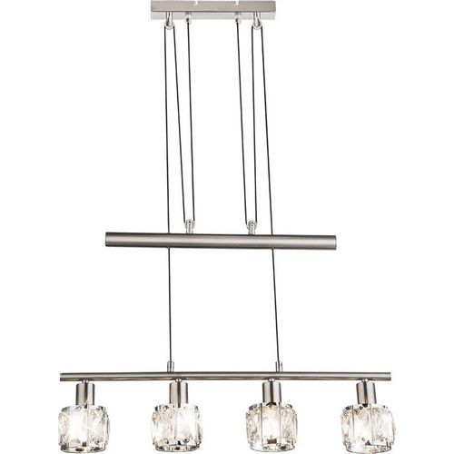 LED Hängeleuchte, Glaskristalle klar, Chrom, L 60 cm, KRIS