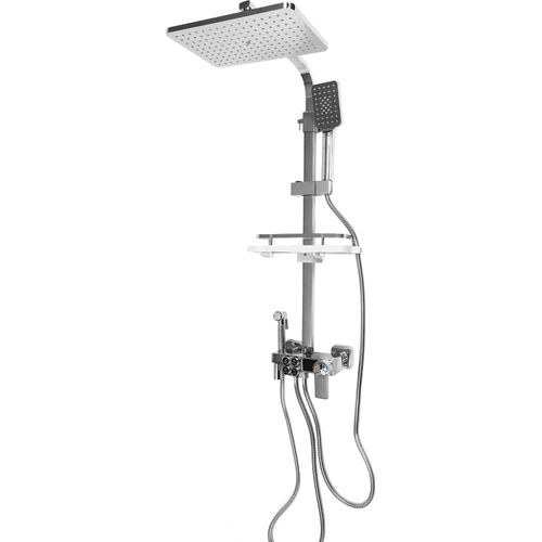Duschsystem mit Thermostat Duschset Silber Duscharmatur Regendusche Handbrause Badezimmer Dusche