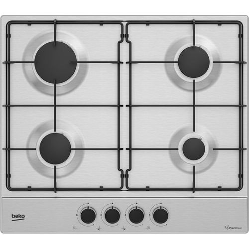 Beko HIAG64223SXE Einbau-Gaskochfeld, 4 Edelstahlbrenner