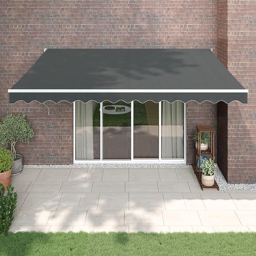 CLORIS Elektrische Markise mit Kurbel Anthrazit 5x3 m 3154490