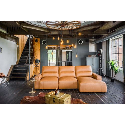 KAWOLA Big Sofa DORI Leder cognac Longchair rechts