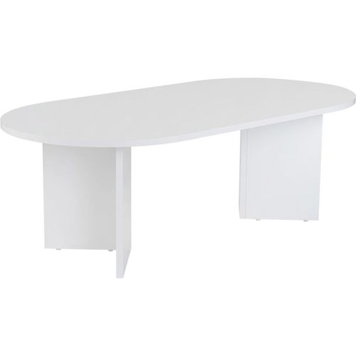 AZOS Ovaler Couchtisch mit Travertin-Effekt 119x60cm